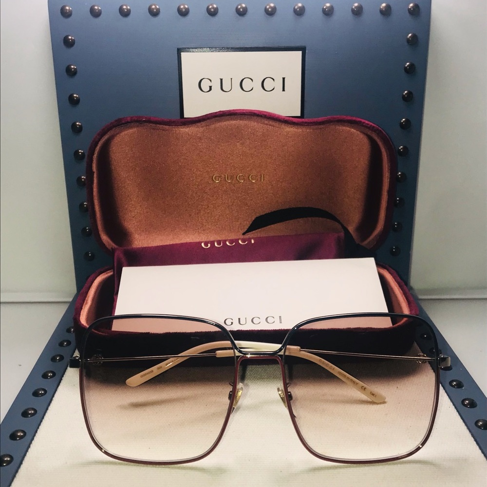 Ship Same Day Gradient Square Ladies Gg0443s 005 Sunglasses - Picture 11 of 11